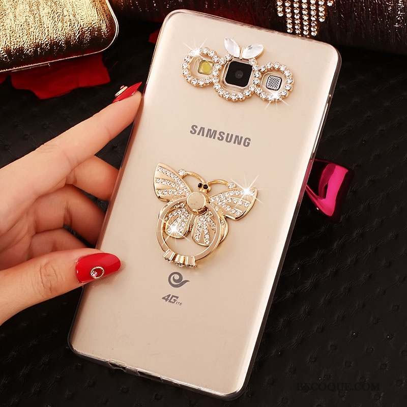 Samsung Galaxy A8 Or Fluide Doux Tendance Strass Coque De Téléphone