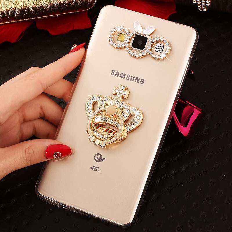 Samsung Galaxy A8 Or Fluide Doux Tendance Strass Coque De Téléphone