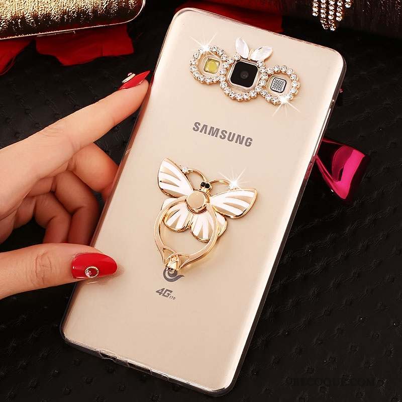 Samsung Galaxy A8 Or Fluide Doux Tendance Strass Coque De Téléphone