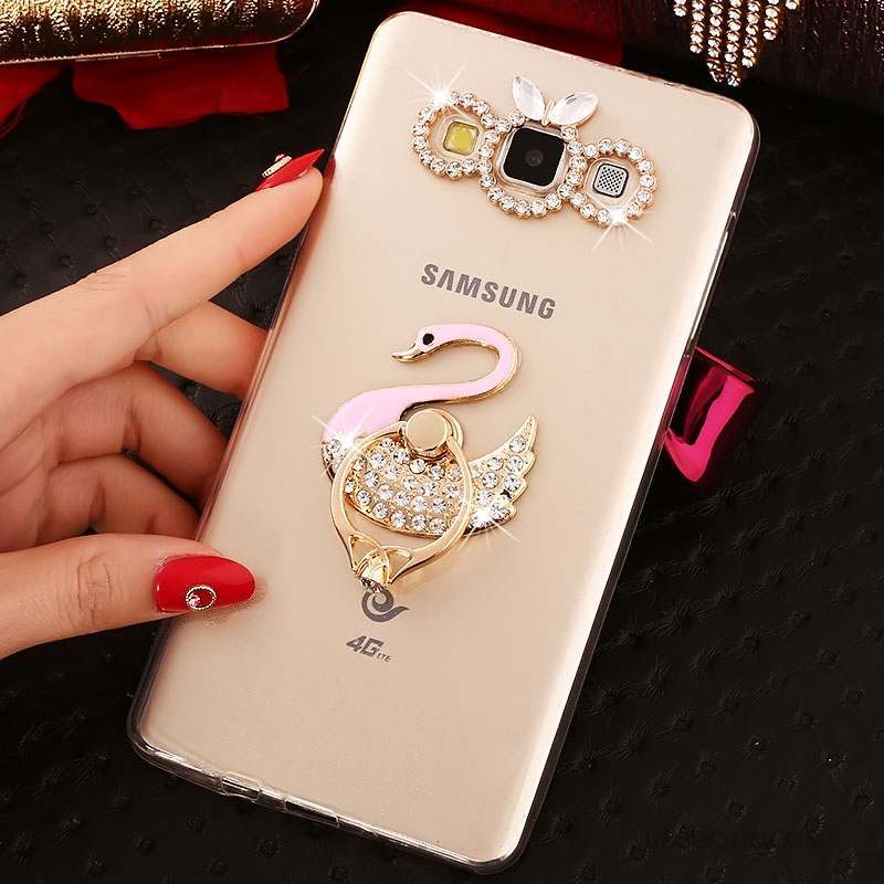 Samsung Galaxy A8 Or Fluide Doux Tendance Strass Coque De Téléphone