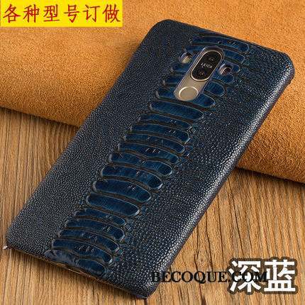 Samsung Galaxy A8+ Protection Business Vintage Coque De Téléphone Personnalité Cuir Véritable