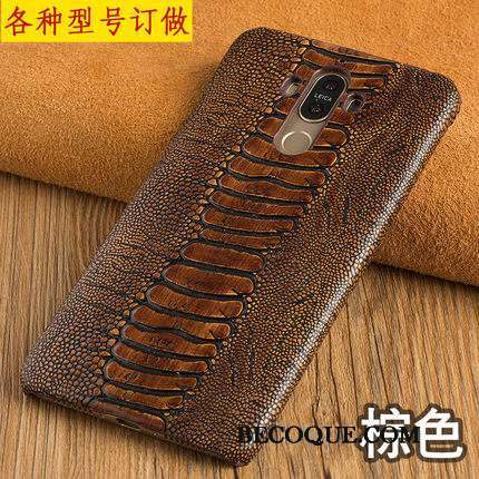 Samsung Galaxy A8+ Protection Business Vintage Coque De Téléphone Personnalité Cuir Véritable