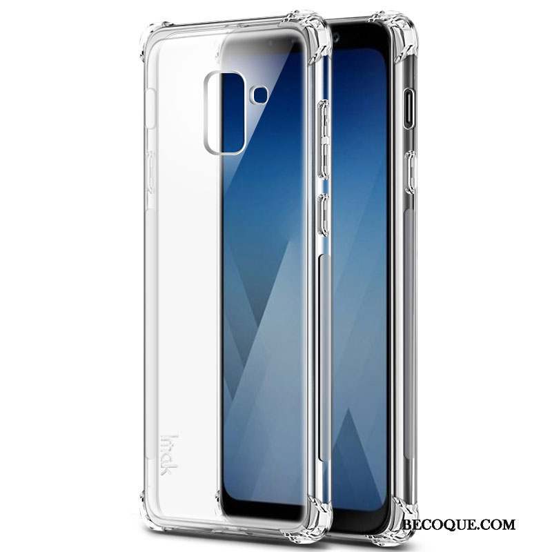 Samsung Galaxy A8+ Protection Fluide Doux Coque De Téléphone Délavé En Daim Silicone Incassable