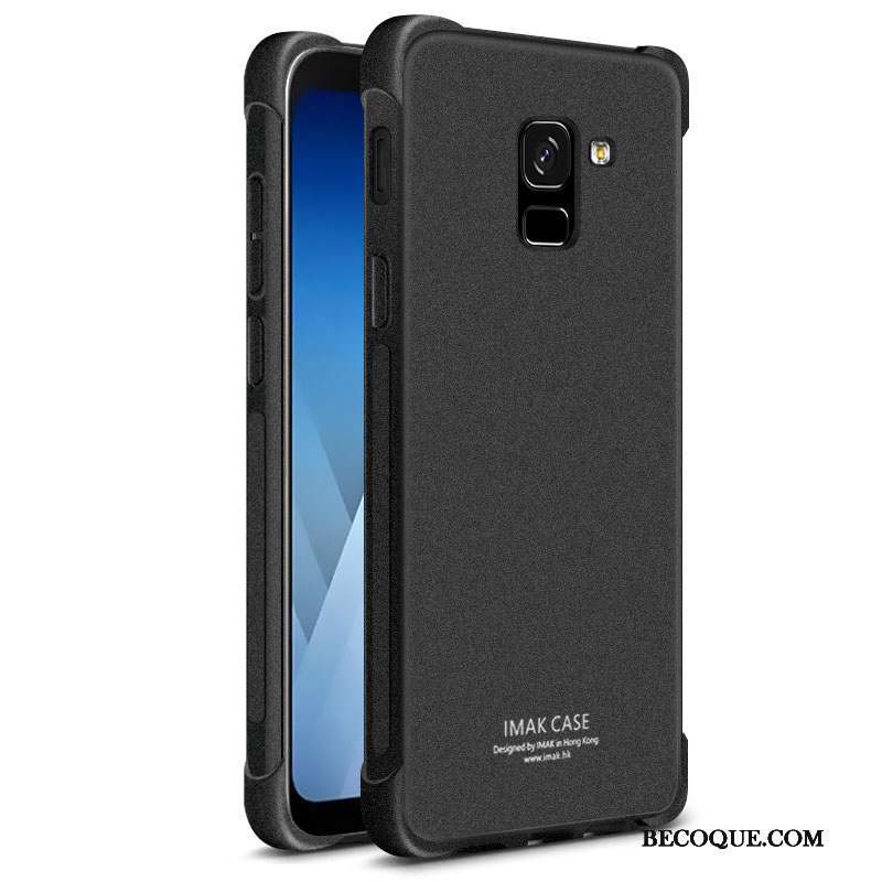 Samsung Galaxy A8+ Protection Fluide Doux Coque De Téléphone Délavé En Daim Silicone Incassable