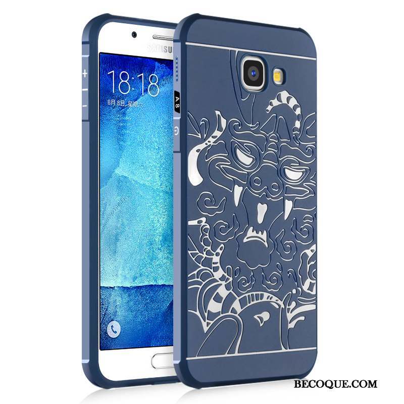 Samsung Galaxy A8 Silicone Coque De Téléphone Fluide Doux Incassable Noir Étui