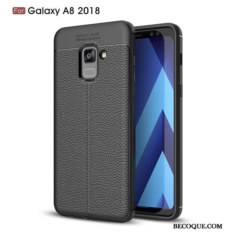 Samsung Galaxy A8+ Tout Compris Coque De Téléphone Incassable Protection Simple Gris