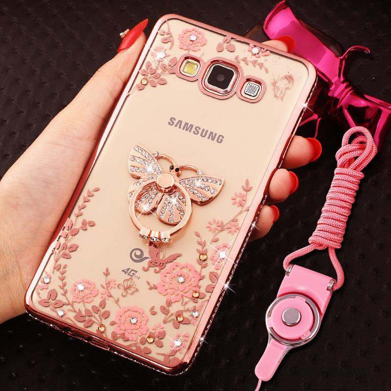 Samsung Galaxy A8 Téléphone Portable Silicone Fluide Doux Strass Étui Coque De Téléphone