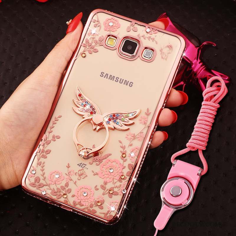 Samsung Galaxy A8 Téléphone Portable Silicone Fluide Doux Strass Étui Coque De Téléphone