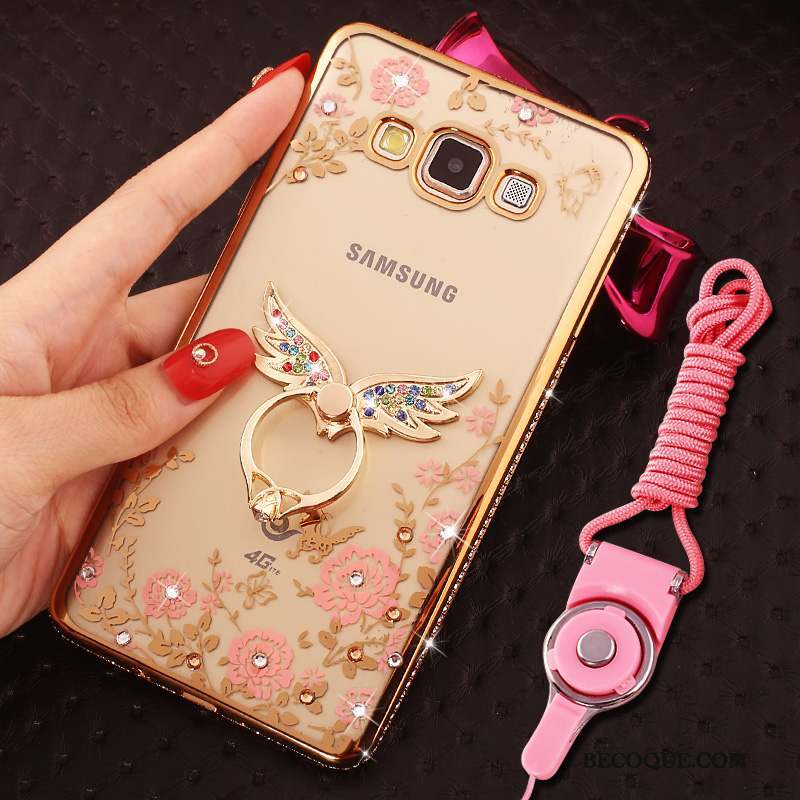 Samsung Galaxy A8 Téléphone Portable Silicone Fluide Doux Strass Étui Coque De Téléphone