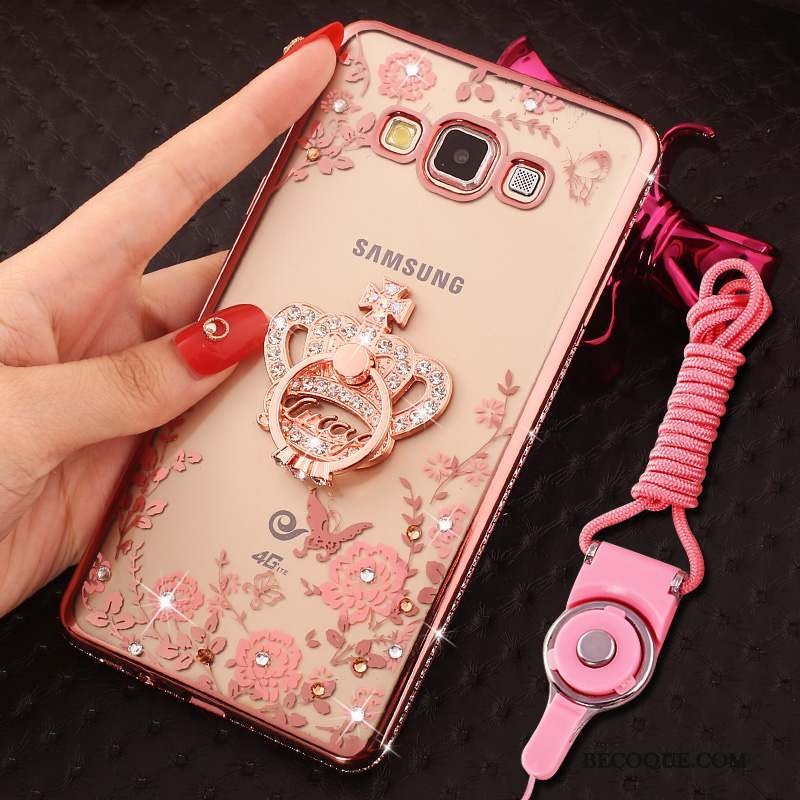 Samsung Galaxy A8 Téléphone Portable Silicone Fluide Doux Strass Étui Coque De Téléphone