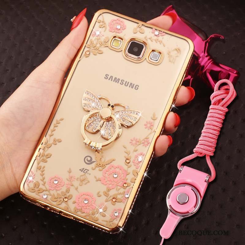 Samsung Galaxy A8 Téléphone Portable Silicone Fluide Doux Strass Étui Coque De Téléphone