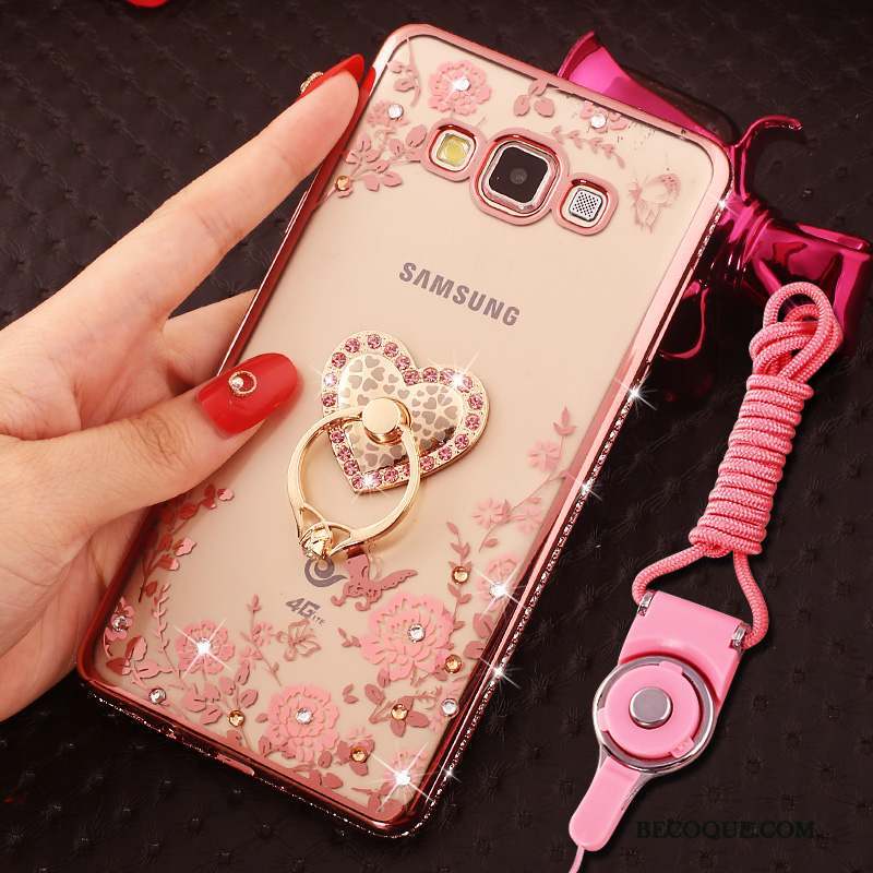Samsung Galaxy A8 Téléphone Portable Silicone Fluide Doux Strass Étui Coque De Téléphone
