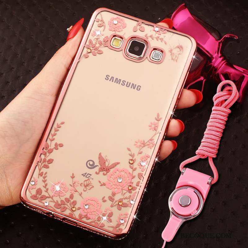 Samsung Galaxy A8 Téléphone Portable Silicone Fluide Doux Strass Étui Coque De Téléphone