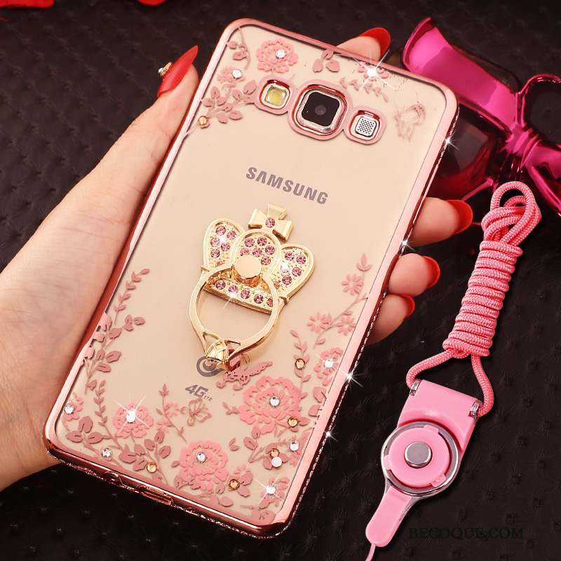 Samsung Galaxy A8 Téléphone Portable Silicone Fluide Doux Strass Étui Coque De Téléphone