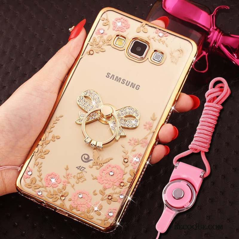 Samsung Galaxy A8 Téléphone Portable Silicone Fluide Doux Strass Étui Coque De Téléphone