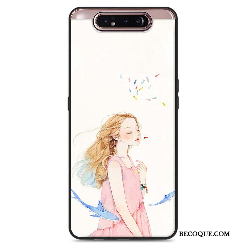 Samsung Galaxy A80 Art Vert Silicone Étui Ornements Suspendus Coque De Téléphone