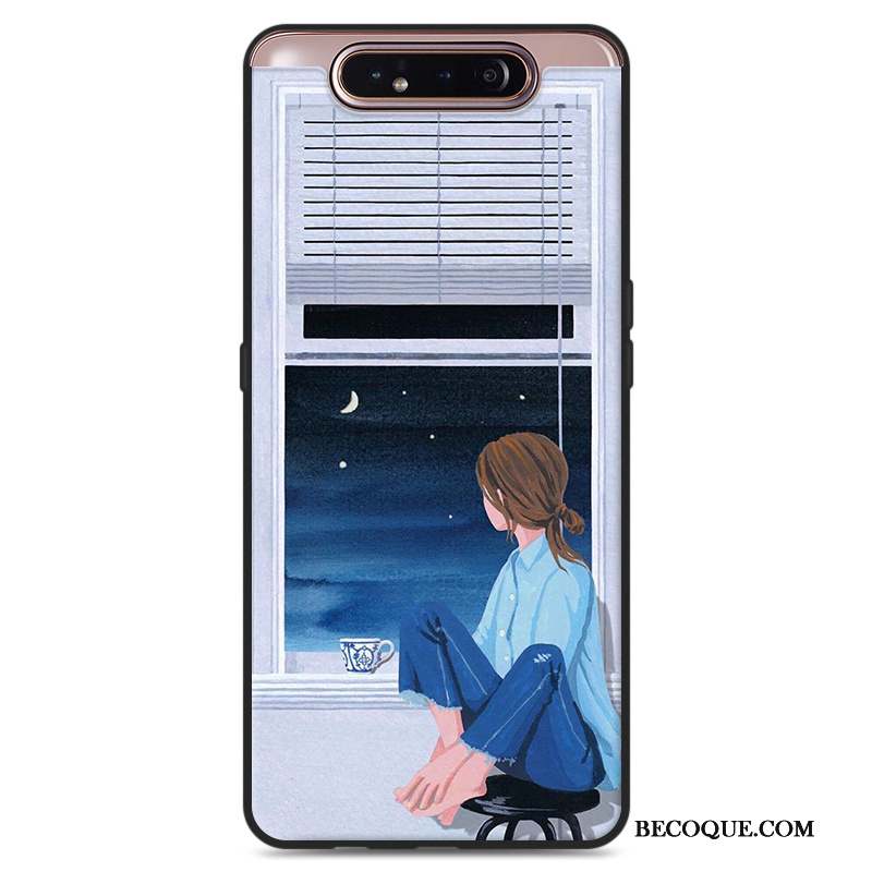 Samsung Galaxy A80 Art Vert Silicone Étui Ornements Suspendus Coque De Téléphone