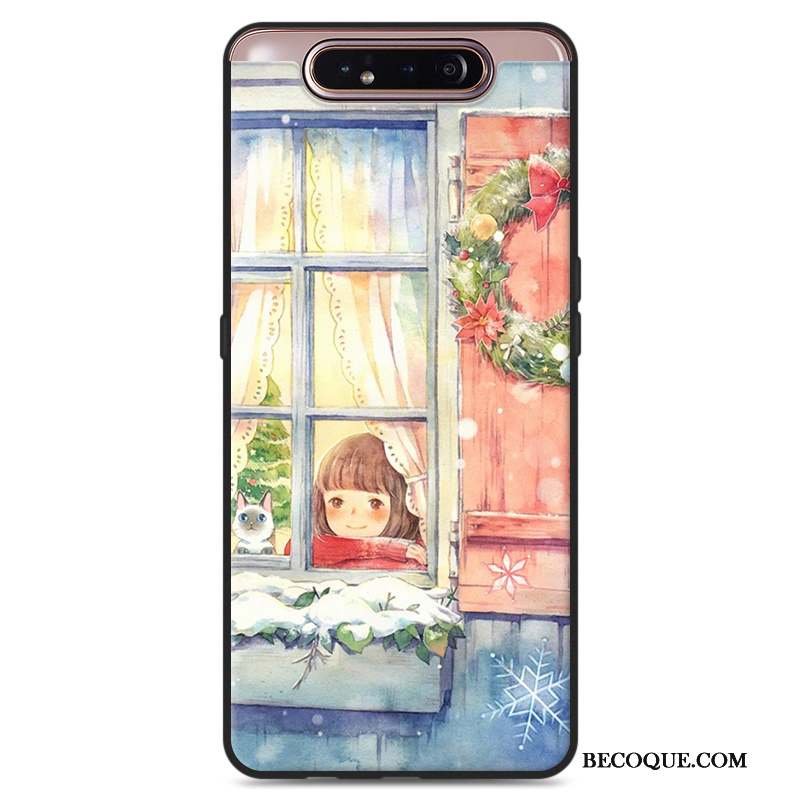 Samsung Galaxy A80 Art Vert Silicone Étui Ornements Suspendus Coque De Téléphone