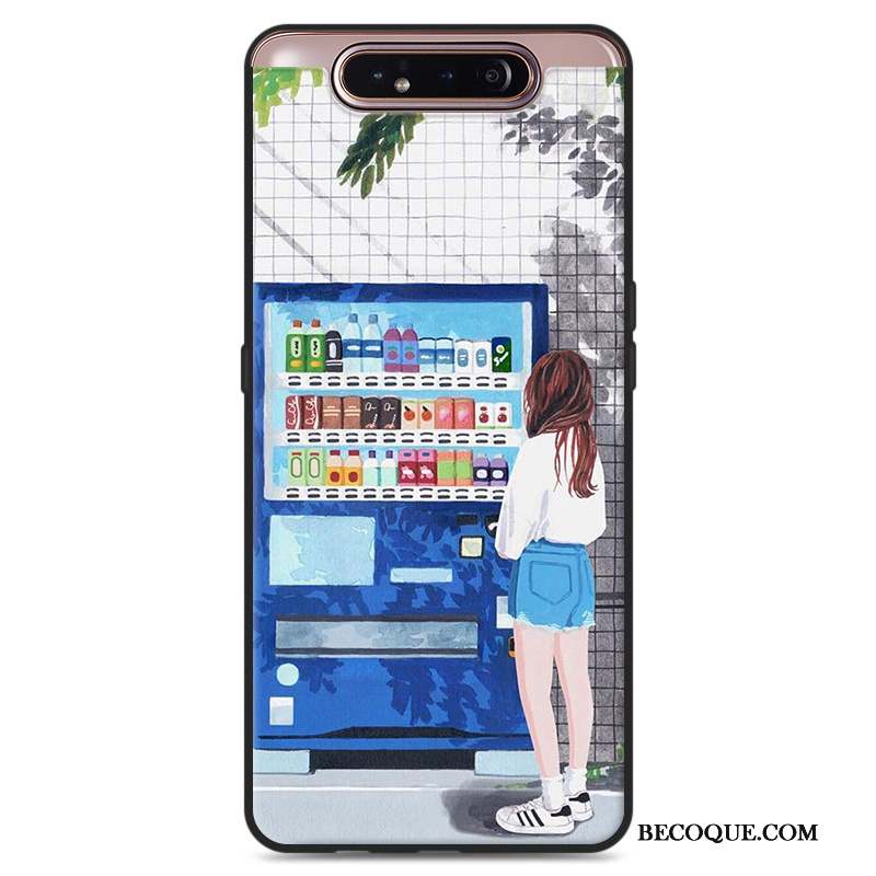 Samsung Galaxy A80 Art Vert Silicone Étui Ornements Suspendus Coque De Téléphone