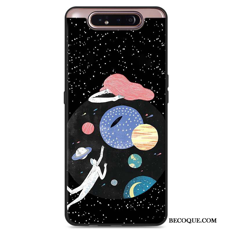 Samsung Galaxy A80 Art Vert Silicone Étui Ornements Suspendus Coque De Téléphone