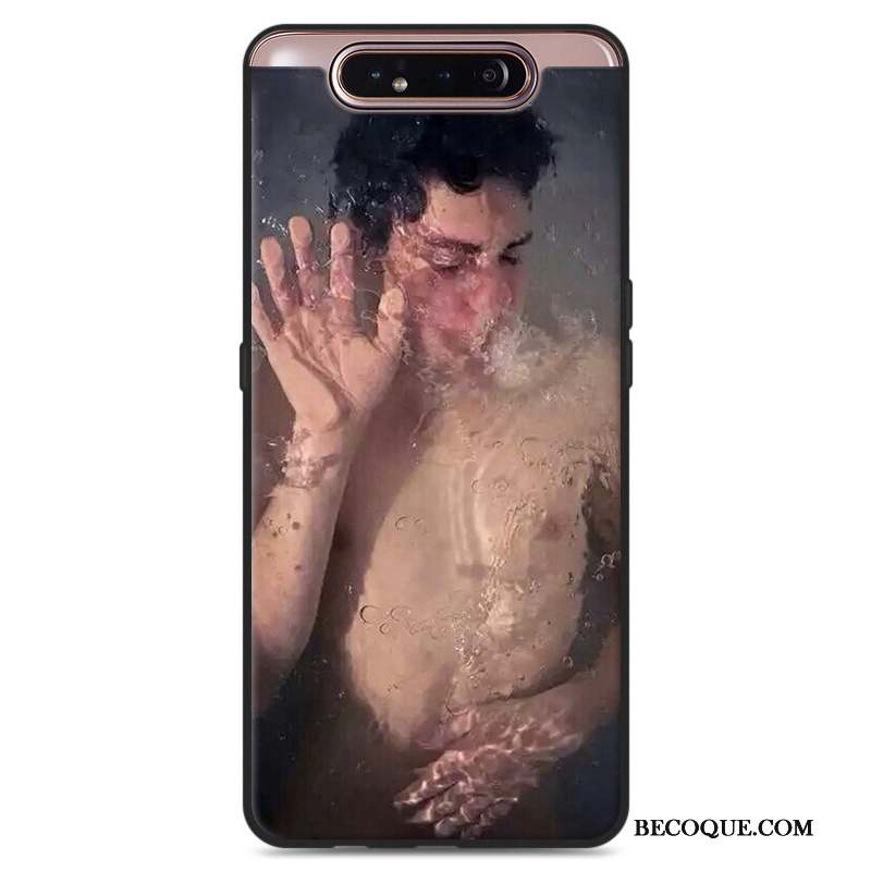 Samsung Galaxy A80 Coque De Téléphone Étui Fluide Doux Amoureux Personnalité Silicone