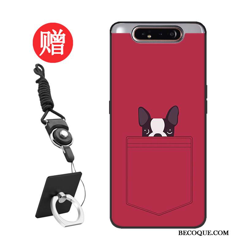 Samsung Galaxy A80 Coque Protection Membrane Net Rouge Personnalisé Modèle Gris