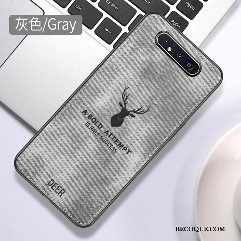 Samsung Galaxy A80 Coque Étui Couvercle Arrière Modèle Fleurie Fluide Doux Tissu Protection