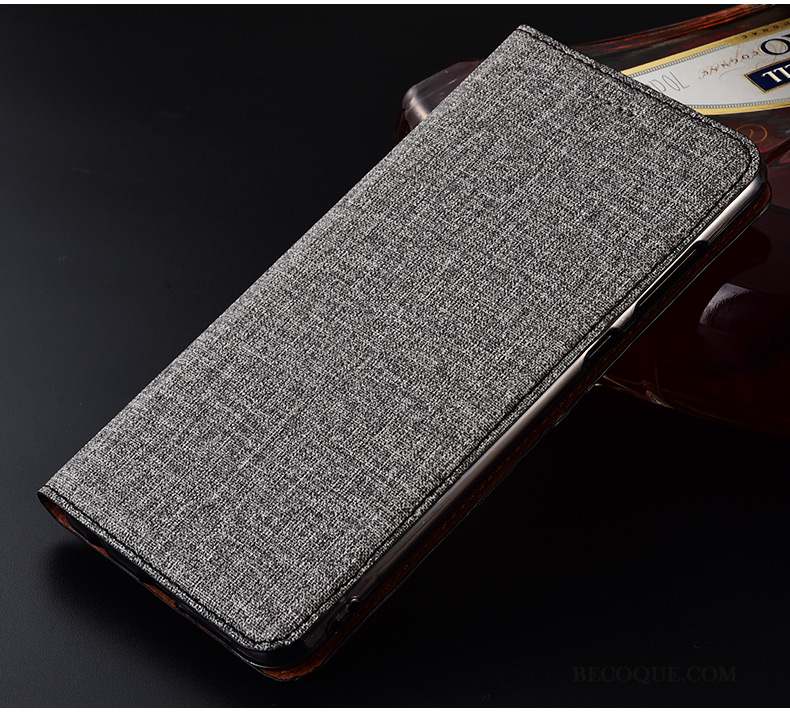 Samsung Galaxy A80 Délavé En Daim Tout Compris Coque De Téléphone Lin Clamshell Silicone
