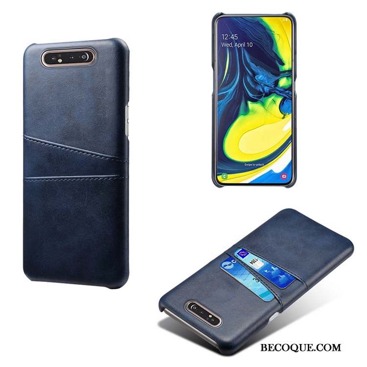 Samsung Galaxy A80 Incassable Étui En Cuir Vert Coque De Téléphone Petit Bovins