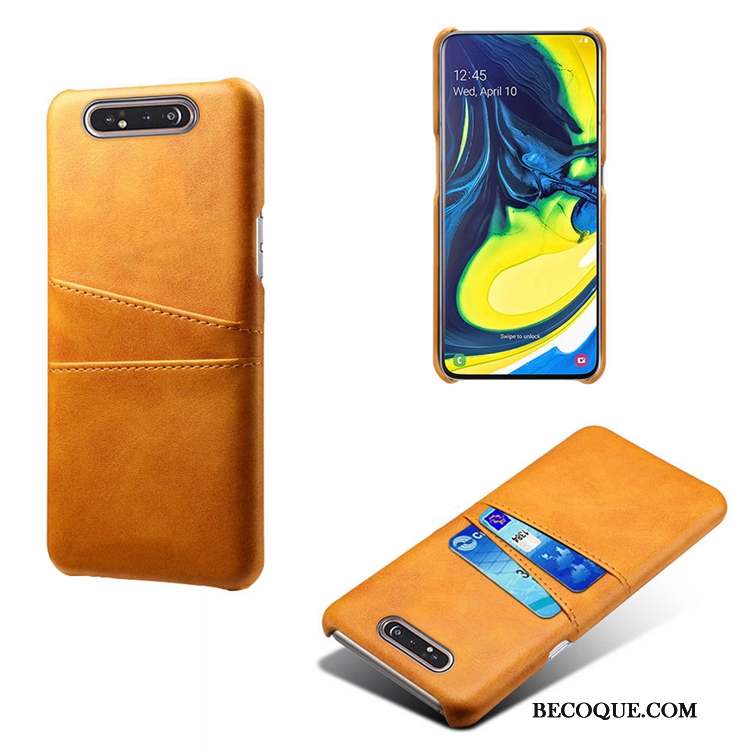 Samsung Galaxy A80 Incassable Étui En Cuir Vert Coque De Téléphone Petit Bovins