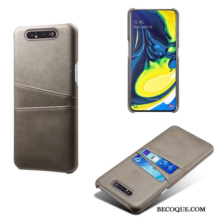 Samsung Galaxy A80 Incassable Étui En Cuir Vert Coque De Téléphone Petit Bovins