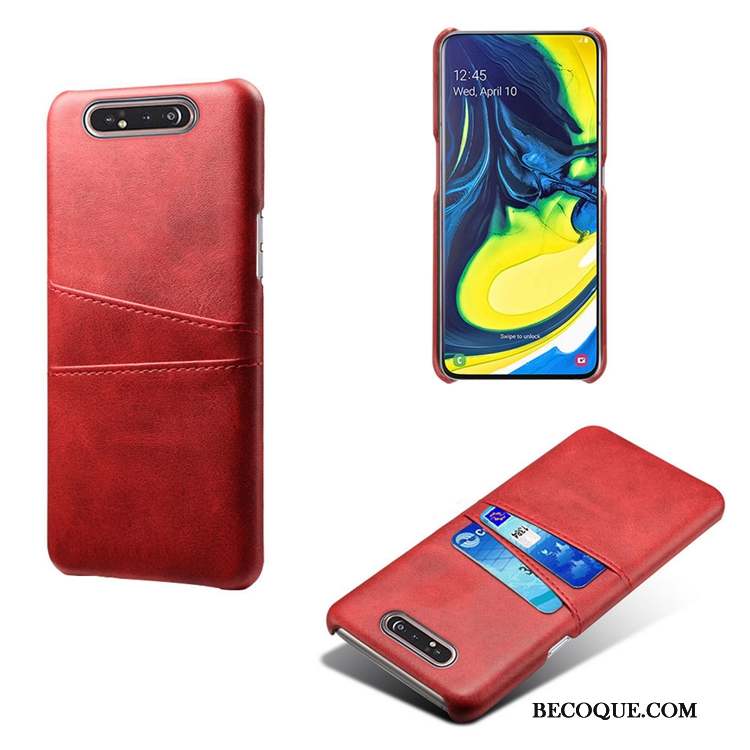 Samsung Galaxy A80 Incassable Étui En Cuir Vert Coque De Téléphone Petit Bovins