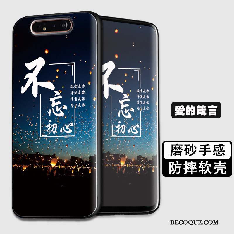 Samsung Galaxy A80 Noir Silicone Tendance Tout Compris Coque De Téléphone