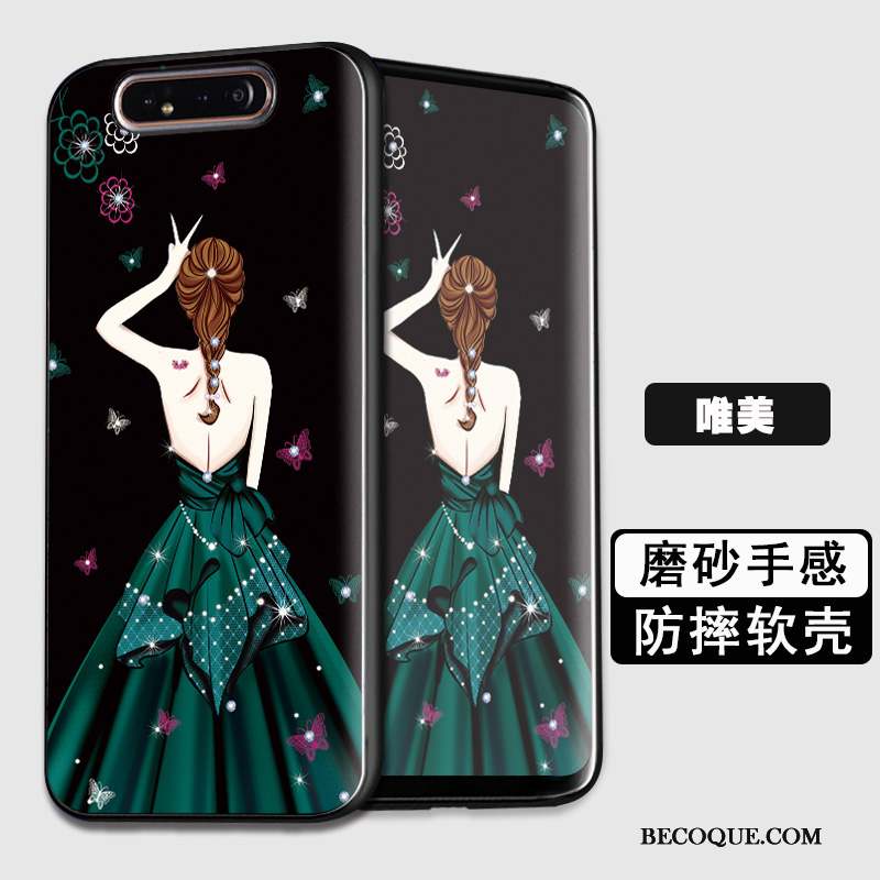 Samsung Galaxy A80 Noir Silicone Tendance Tout Compris Coque De Téléphone