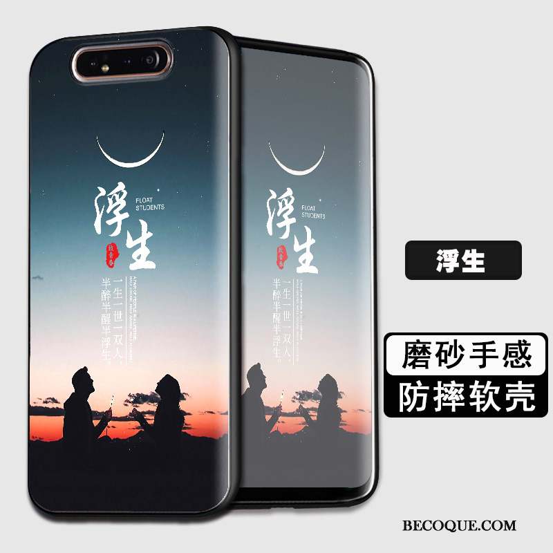 Samsung Galaxy A80 Noir Silicone Tendance Tout Compris Coque De Téléphone