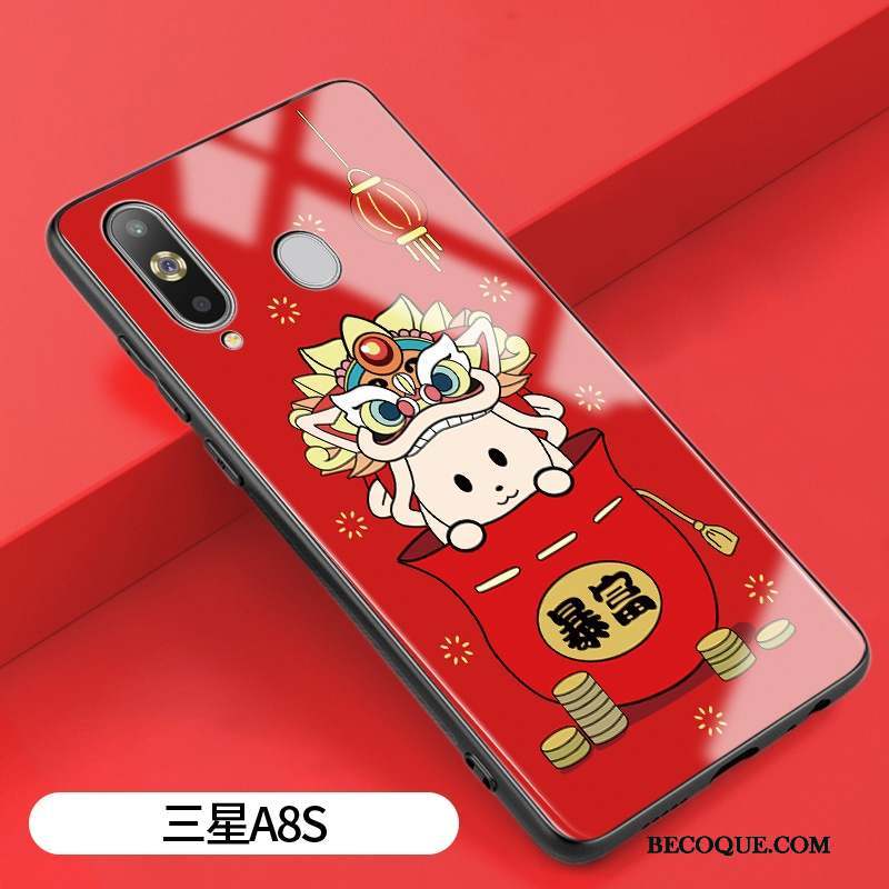 Samsung Galaxy A8s Amoureux Coque De Téléphone Dessin Animé Silicone Verre Miroir