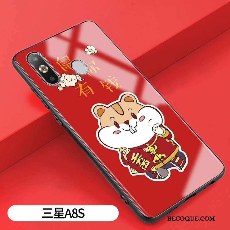 Samsung Galaxy A8s Amoureux Coque De Téléphone Dessin Animé Silicone Verre Miroir