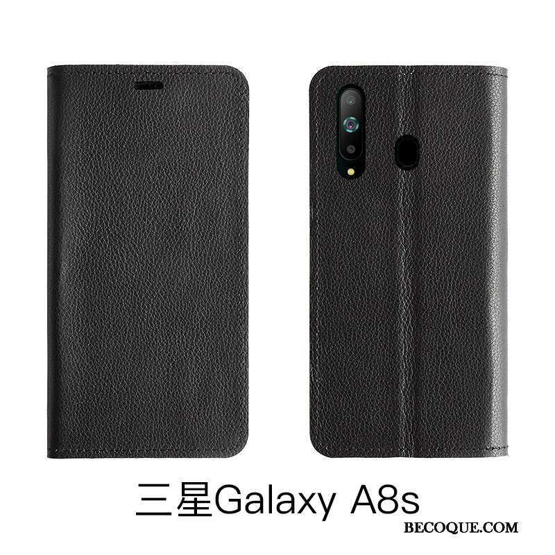 Samsung Galaxy A8s Coque De Téléphone Cuir Étui Protection Incassable Cuir Véritable