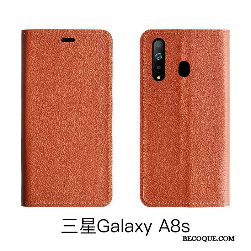 Samsung Galaxy A8s Coque De Téléphone Cuir Étui Protection Incassable Cuir Véritable