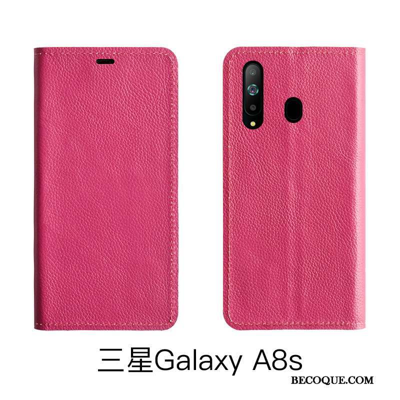 Samsung Galaxy A8s Coque De Téléphone Cuir Étui Protection Incassable Cuir Véritable