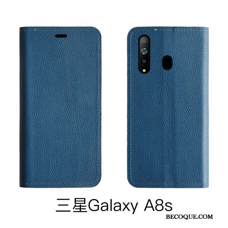 Samsung Galaxy A8s Coque De Téléphone Cuir Étui Protection Incassable Cuir Véritable