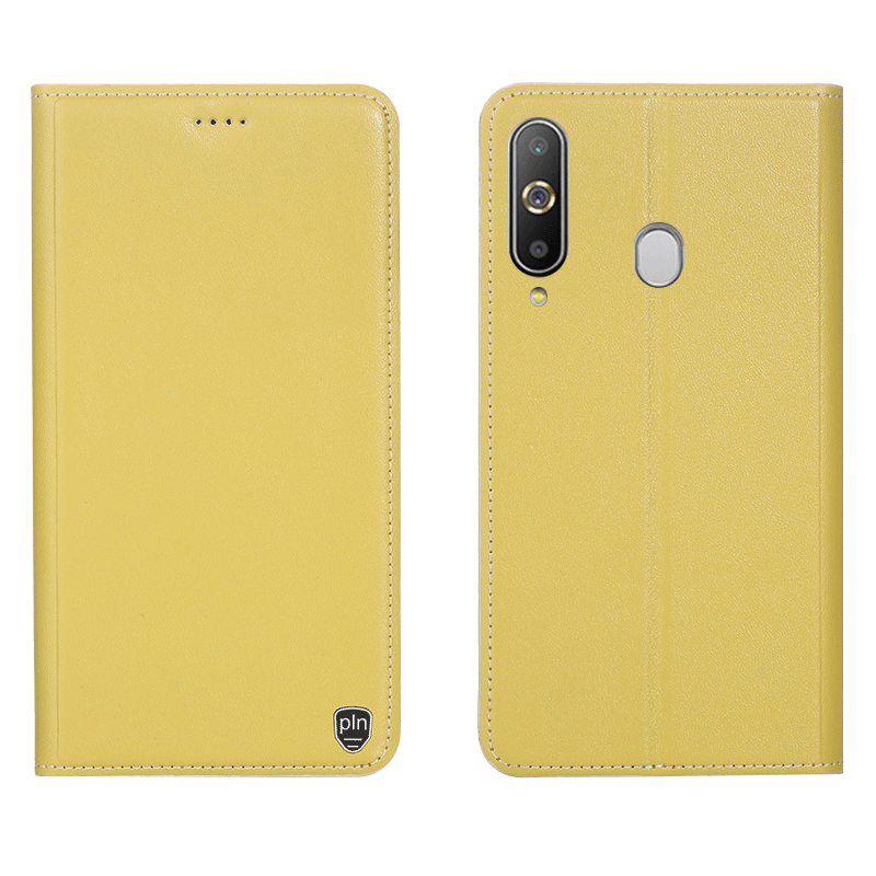 Samsung Galaxy A8s Coque Housse Protection Téléphone Portable Incassable Jaune Étui En Cuir