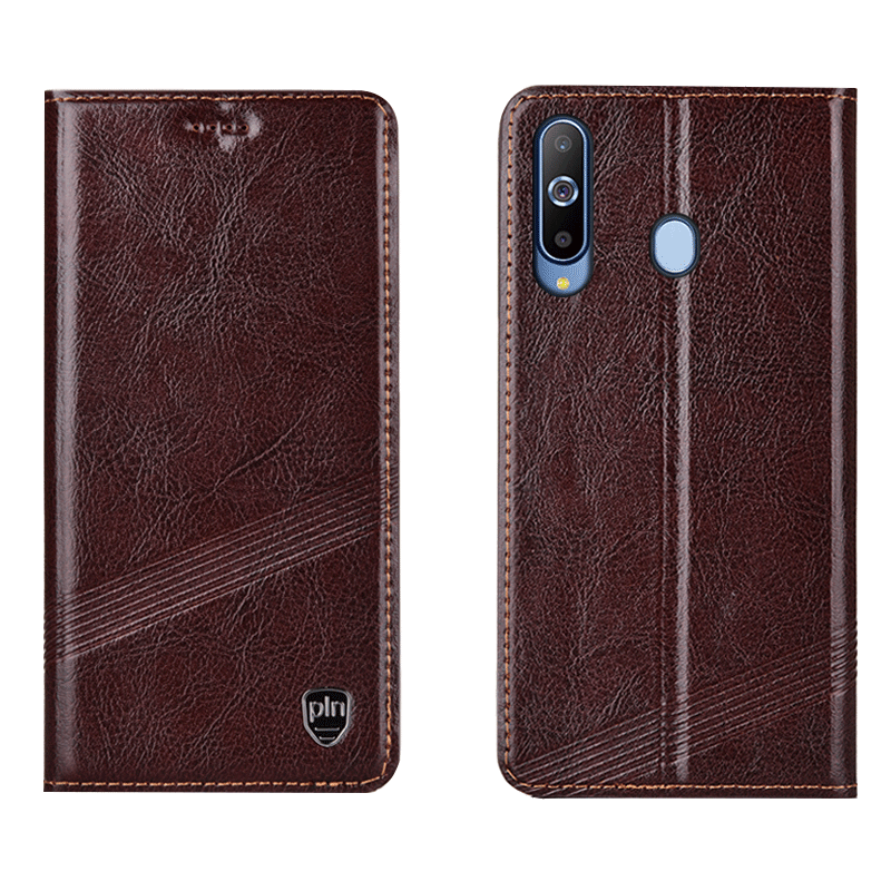 Samsung Galaxy A8s Coque Étui Étui En Cuir Rouge Téléphone Portable Tout Compris Cuir Véritable