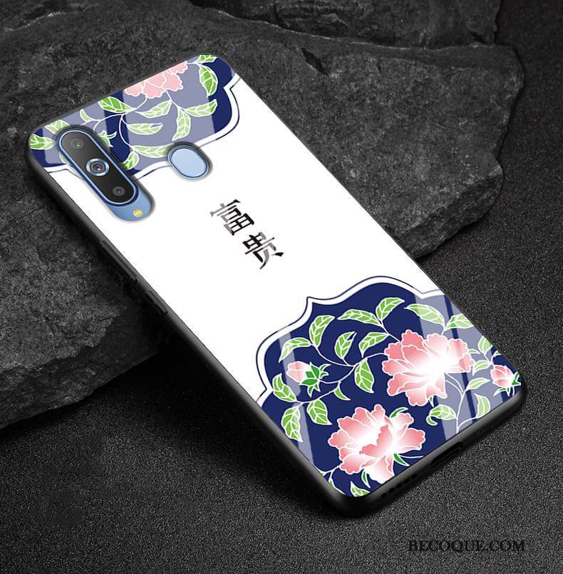 Samsung Galaxy A8s Dessin Animé Rose Étui Coque De Téléphone Simple Verre