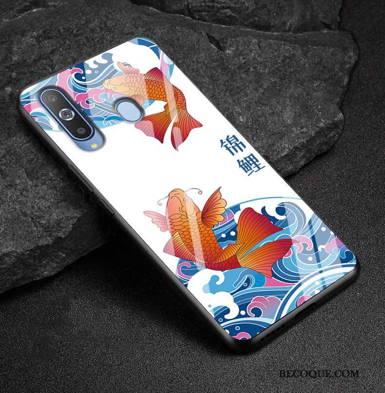 Samsung Galaxy A8s Dessin Animé Rose Étui Coque De Téléphone Simple Verre