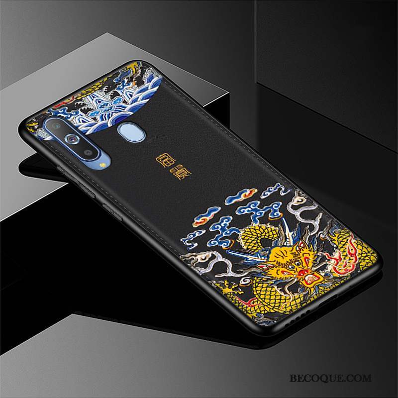 Samsung Galaxy A8s Délavé En Daim Gaufrage Tout Compris Cuir Protection Coque De Téléphone