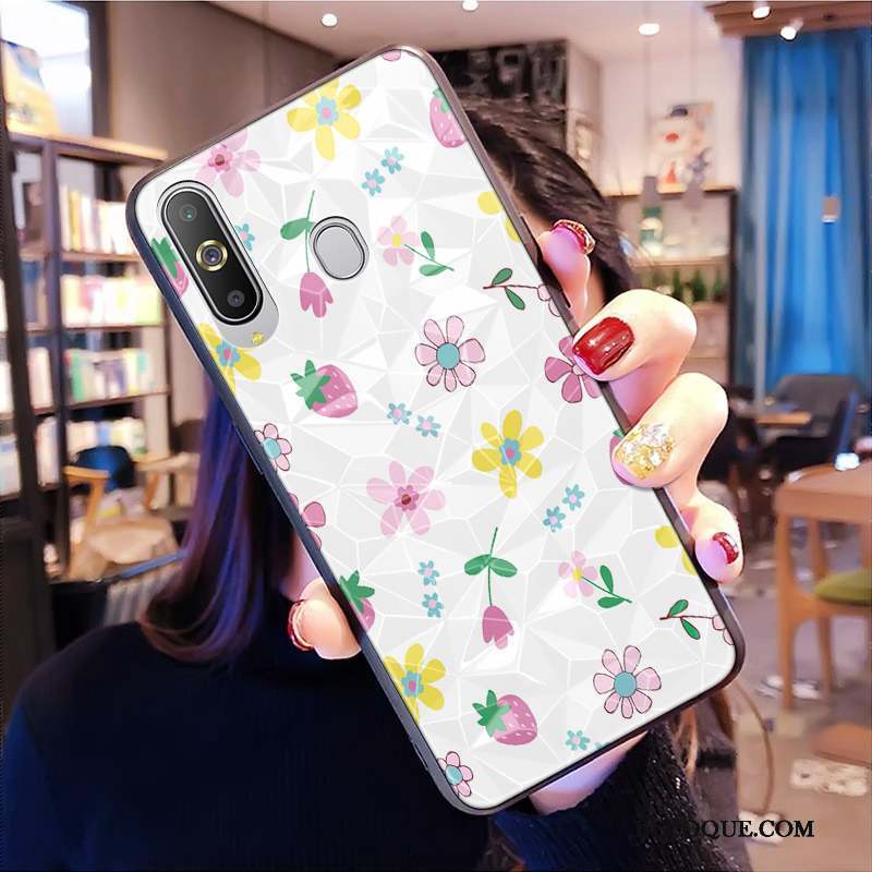 Samsung Galaxy A8s Fleurs Coque De Téléphone Étui Protection Blanc Petit