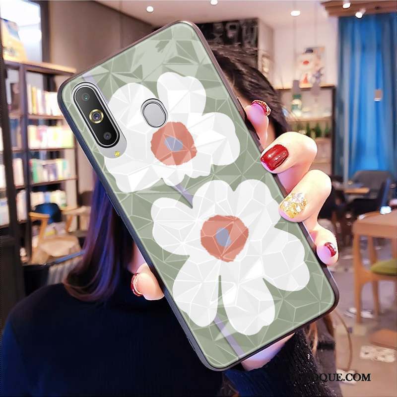 Samsung Galaxy A8s Fleurs Coque De Téléphone Étui Protection Blanc Petit