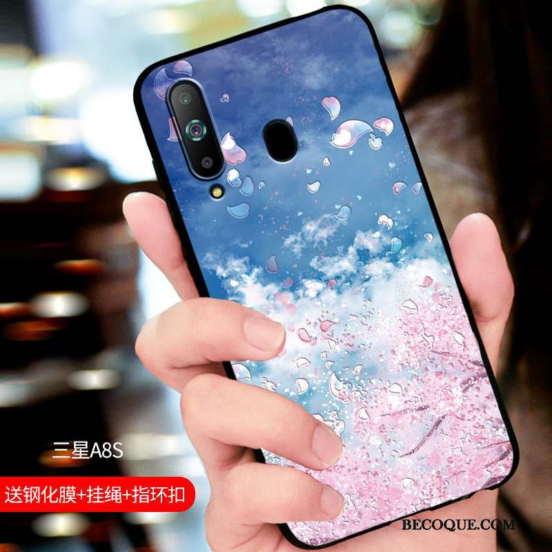 Samsung Galaxy A8s Personnalisé Délavé En Daim Bleu Marque De Tendance Incassable Coque