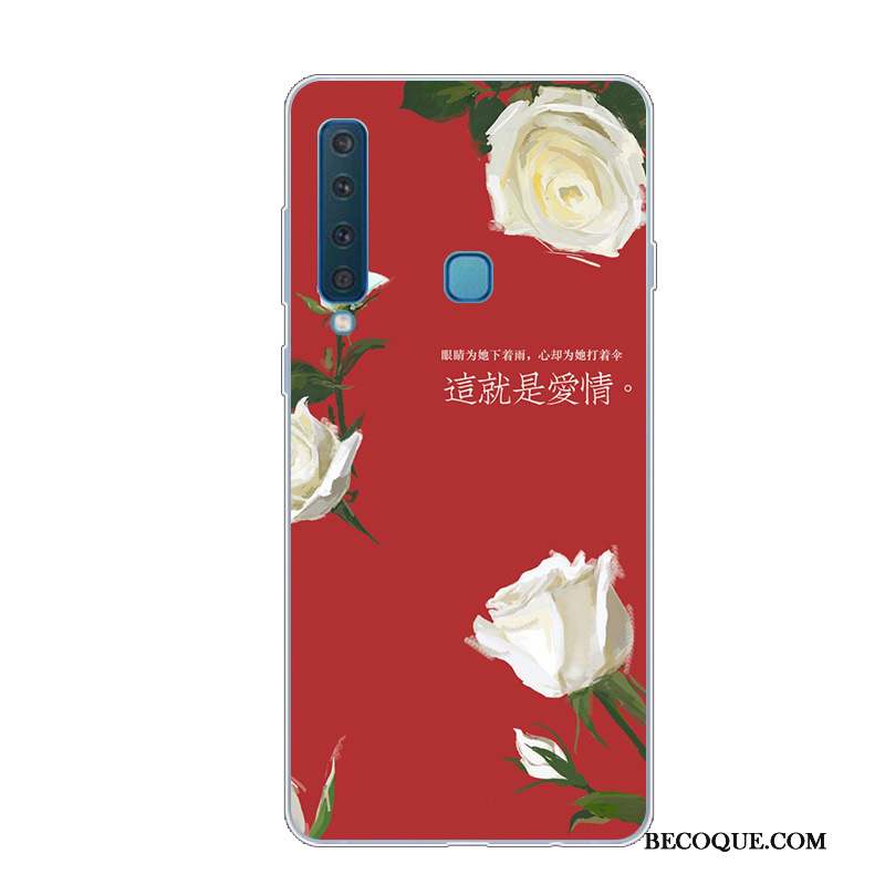 Samsung Galaxy A9 2018 Personnalité Coque De Téléphone Dessin Animé Imprimé Rouge Étui